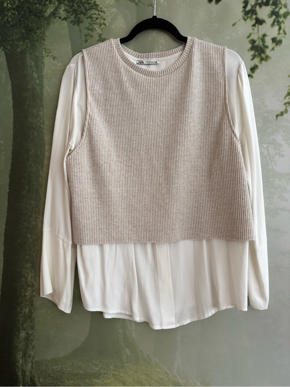 Contrast knit top